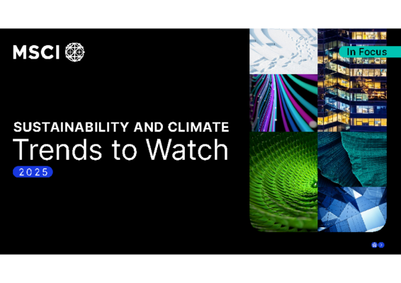 SUSTAINABILITY AND CLIMATE Trends to Watch